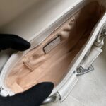 Gucci Women GG Horsebit Chain Small Shoulder Bag White Quilted Leather Maxi Horsebit - Image 10