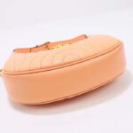 Gucci Women GG Marmont Matelassé Mini Bag Peach Matelassé Round Vertical Leather - Image 6