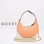 Gucci Women GG Marmont Matelassé Mini Bag Peach Matelassé Round Vertical Leather - Image 5