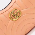 Gucci Women GG Marmont Matelassé Mini Bag Peach Matelassé Round Vertical Leather - Image 7