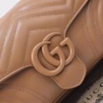 Gucci Women GG Marmont Matelassé Shoulder Bag Rose Pink Chevron Leather Double G - Image 9