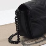 Gucci Women GG Marmont Shoulder Bag Matelassé Chevron Leather Double G Black - Bild 9