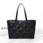 Gucci Women GG Matelassé Medium Tote Black GG Leather Double G - Image 4