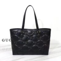 Gucci Women GG Matelassé Medium Tote Black GG Leather Double G (5)