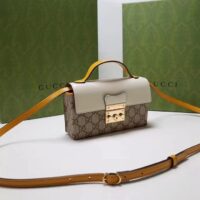 Gucci Women GG Padlock Mini Bag Beige Ebony GG Supreme Canvas Lock Closure (2)