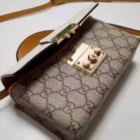 Gucci Women GG Padlock Mini Bag Beige Ebony GG Supreme Canvas Lock Closure (2)