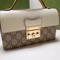 Gucci Women GG Padlock Mini Bag Beige Ebony GG Supreme Canvas Lock Closure (2)