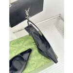 Gucci Women GG Slingback Pump Black Leather Interlocking G Square Upper Mid-Heel - Bild 4