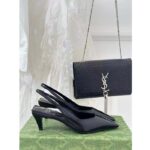 Gucci Women GG Slingback Pump Black Leather Interlocking G Square Upper Mid-Heel - Bild 3