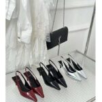 Gucci Women GG Slingback Pump Black Leather Interlocking G Square Upper Mid-Heel - Bild 13