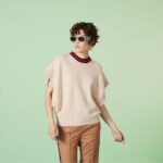 Gucci Women GG Wool Sweater Interlocking G Crewneck Web Stripe Wide Armhole Sleeveless - Image 12