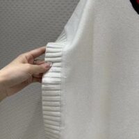 Gucci Women GG Wool Sweater Interlocking G Crewneck Web Stripe Wide Armhole Sleeveless (6)