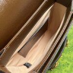 Gucci Women Horsebit 1955 Mini Round Shoulder Bag Beige Ebony GG Supreme Canvas - Image 9