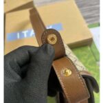 Gucci Women Horsebit 1955 Mini Round Shoulder Bag Beige Ebony GG Supreme Canvas - Image 10