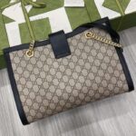 Gucci Women Padlock Medium GG Shoulder Bag Beige Ebony GG Supreme Canvas Black Leather - Image 3