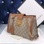 Gucci Women Padlock Small GG Shoulder Bag Beige Ebony GG Supreme Canvas Brown Leather - Bild 3