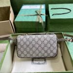 Gucci Women Petite GG Shoulder Bag Mini Beige Ebony GG Supreme Canvas Double G - Image 3