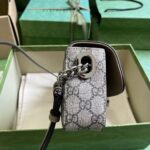 Gucci Women Petite GG Shoulder Bag Mini Beige Ebony GG Supreme Canvas Double G - Image 5