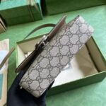 Gucci Women Petite GG Shoulder Bag Mini Beige Ebony GG Supreme Canvas Double G - Image 4