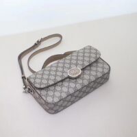 Gucci Women Petite GG Small Shoulder Bag Beige Ebony GG Supreme Canvas Double G (2)