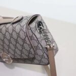 Gucci Women Petite GG Small Shoulder Bag Beige Ebony GG Supreme Canvas Double G – Bild 8