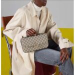 Gucci Women Petite GG Small Shoulder Bag Beige Ebony GG Supreme Canvas Double G – Bild 11