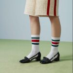 Gucci Women Pump GG Canvas Black Patent Leather Bow Leather Sole Cut-Out Block Heel - Image 10