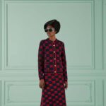 Gucci Women Wool Bouclé Jacquard Cardigan Blue Red GG Crewneck Long Sleeves - Image 12