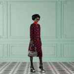 Gucci Women Wool Bouclé Jacquard Cardigan Blue Red GG Crewneck Long Sleeves - Image 11