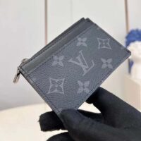 Louis Vuitton LV Unisex Coin Card Holder Monogram Eclipse Coated Canvas Cowhide Leather (8)