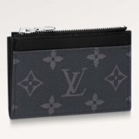 Louis Vuitton LV Unisex Coin Card Holder Monogram Eclipse Coated Canvas Cowhide Leather (8)