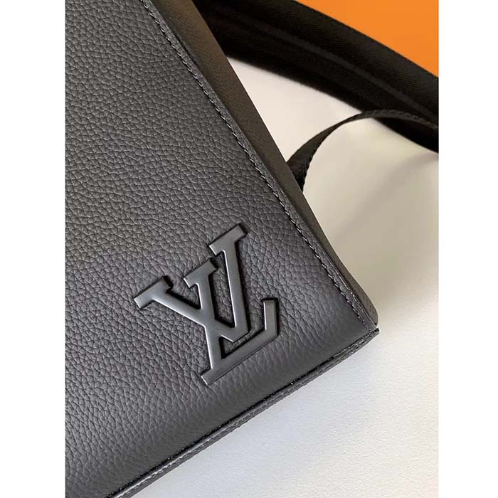 Louis Vuitton LV Unisex Fastline Backpack Black Cowhide Leather Textile Lining (10)