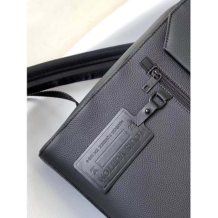 Louis Vuitton LV Unisex Fastline Backpack Black Cowhide Leather Textile Lining (13)