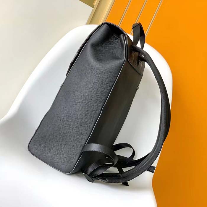 Louis Vuitton LV Unisex Fastline Backpack Black Cowhide Leather Textile Lining (4)