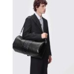 Louis Vuitton LV Unisex Keepall 50 Bandoulière Black Cabin-Size Taiga Cowhide Leather Monogram Eclipse Coated Canvas - Image 13