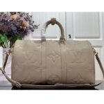 Louis Vuitton LV Unisex Keepall Bandoulière 45 Bag Tourterelle Monogram Empreinte Giant Cowhide Leather – Image 2