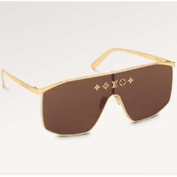 Louis Vuitton LV Unisex LV Golden Mask Sunglasses Gold-Toned Metal Frame Brown Lens (2)