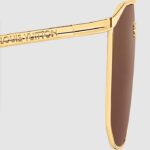 Louis Vuitton LV Unisex LV Golden Mask Sunglasses Gold-Toned Metal Frame Brown Lens - immagine 4