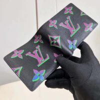 Louis Vuitton LV Unisex Multiple Wallet Black Borealis Calf Leather Textile Lining (2)