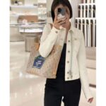 Louis Vuitton LV Unisex Neverfull MM Beige Ocher Monopaname Coated Canvas Cowhide Leather - Image 13