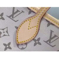 Louis Vuitton LV Unisex Neverfull MM Beige Ocher Monopaname Coated Canvas Cowhide Leather (12)