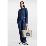 Louis Vuitton LV Unisex Neverfull MM Beige Ocher Monopaname Coated Canvas Cowhide Leather - Image 12