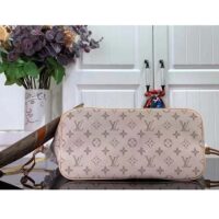 Louis Vuitton LV Unisex Neverfull MM Beige Ocher Monopaname Coated Canvas Cowhide Leather (12)