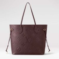 Louis Vuitton LV Unisex Neverfull MM Wine Red Monogram Empreinte Embossed Grained Cowhide Leather (3)