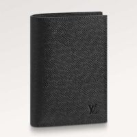 Louis Vuitton LV Unisex Passport Cover Black Taiga Leather Cowhide Leather Lining (2)