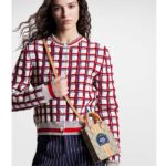 Louis Vuitton LV Unisex Petit Sac Plat Bag Beige Ocher Monopaname Coated Canvas Cowhide Leather - immagine 16