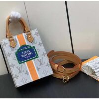 Louis Vuitton LV Unisex Petit Sac Plat Bag Beige Ocher Monopaname Coated Canvas Cowhide Leather (2)