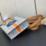 Louis Vuitton LV Unisex Petit Sac Plat Bag Beige Ocher Monopaname Coated Canvas Cowhide Leather - immagine 10