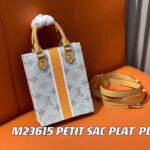 Louis Vuitton LV Unisex Petit Sac Plat Bag Beige Ocher Monopaname Coated Canvas Cowhide Leather - immagine 4