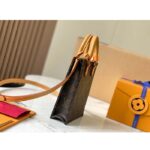 Louis Vuitton LV Unisex Petit Sac Plat Bag Monogram Coated Canvas Aged Natural Cowhide Leather - immagine 4